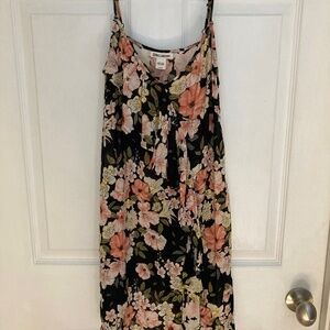 Billabong Floral Mini Dress Pink & Black Ruffle Detail Small